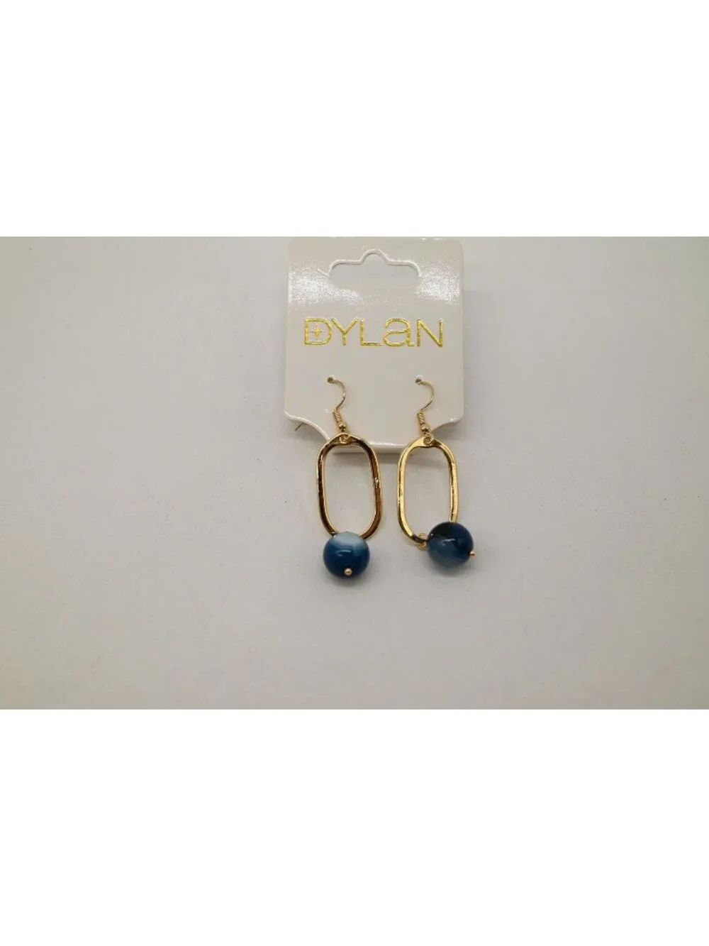 NWT Dylan Jewelry Mila Earrings Deep Blue Gold Tone Dangle Drop Statement Boho